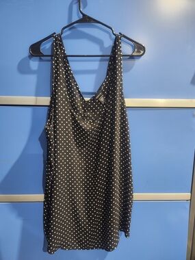 Torrid Polka Dot V-Neck Tank - Black/White Size 3